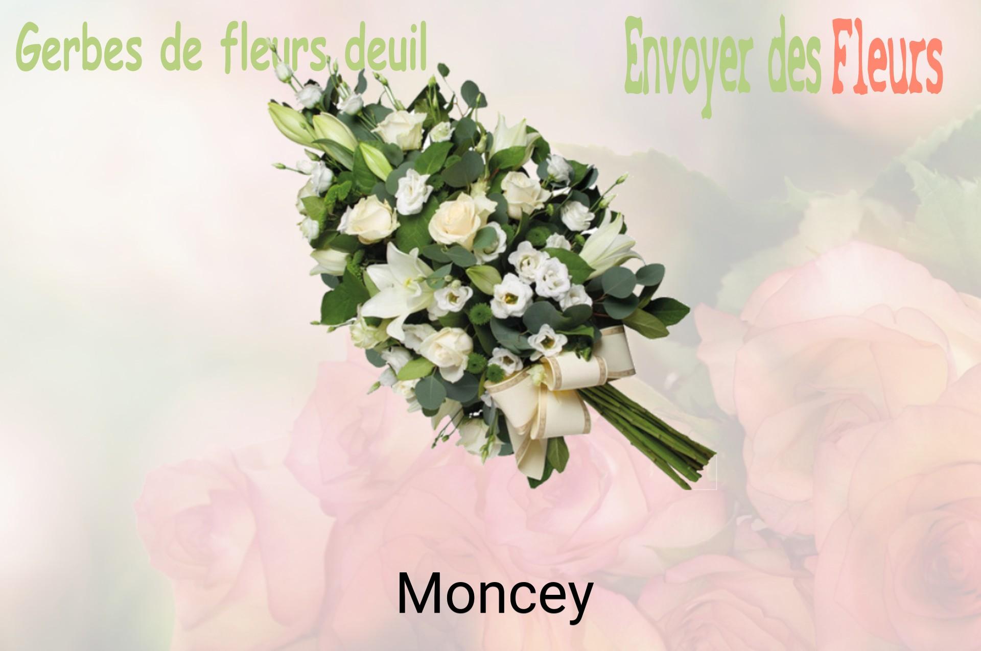Gerbe de fleurs de deuil livrée à Moncey